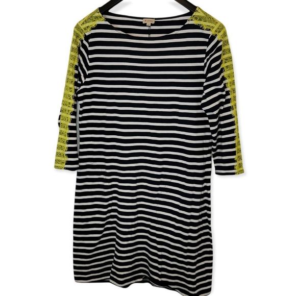 Women's Cremieux Striped Midi Dress W/Pockets Size Large - Picture 1 of 4